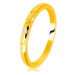 Obrúčka v žltom 9K zlate - nápis "LOVE" so zirkónom, hladký povrch, 1,5 mm - Veľkosť: 54 mm