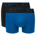 Replay Boxer Boxer Style 2 T/C Cuff 3D Logo 2Pcs Box - Cobalt Blue/Black - Men's