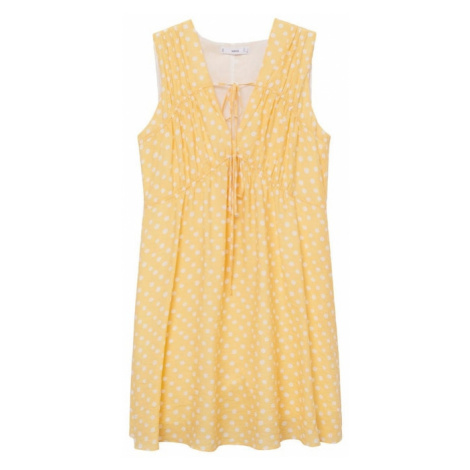 MANGO Letné šaty 'Mina'  žltá / biela