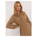 SVETLOHNEDÉ MINI ŠATY S DLHÝM RUKÁVOM TW-SK-BI-CB3331.88-LIGHT BROWN