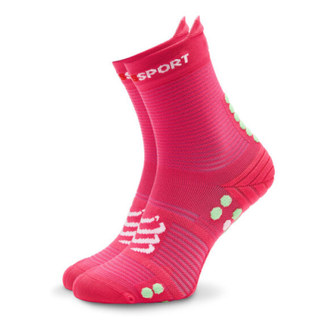 Compressport Ponožky Vysoké Unisex Pro Racing Socks v4.0 Run High XU00046B Ružová