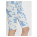 Bielo-modré vzorované krátke legíny Pieces Tabbi Biker shorts