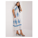 Blue and white oversize dress with print