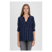 Tommy Hilfiger Blúzka - FALLEEN BLOUSE 3/4 SLV tmavomodrá