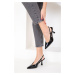 Soho Women's Black Patent Leather Classic Heeled Shoes 18820