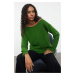 Trendyol Green Wool Boat Neck Basic Knitwear Sweater