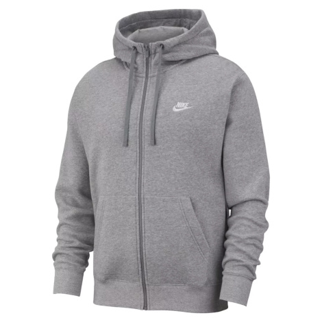 Sivá pánska mikina na zips Nike Sportswear Club Fleece Hoodie BV2645-063