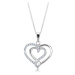 Strieborný náhrdelník 925 - prepletené hladké a zirkónové srdce