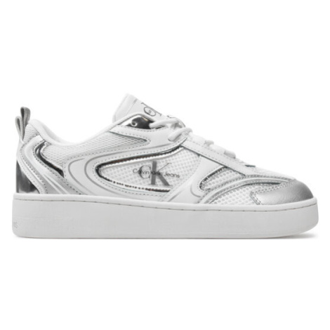 Calvin Klein Jeans Sneakersy Basket Cupsole Low Mix Ml Mr YW0YW01386 Biela