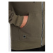 Kaki pánska mikina na zips s kapucňou Ombre Clothing