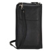 Beagles Čierna kožená kabelka na mobil + peňaženka 2v1 „Dayana“