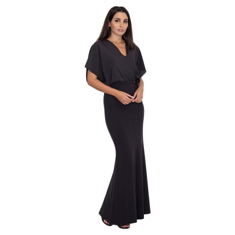 ELEGANTNÉ ČIERNE DLHÉ ŠATY M577 Figl
