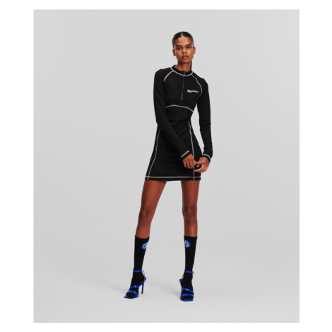 Šaty Karl Lagerfeld Jeans Klj Bodycon Contrast Lsl Dress Čierna