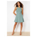 Trendyol Mint Zero Sleeve Skater/Waist Open Knitted Mini Dress