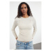 Trendyol Beige Basic Double Knitwear Sweater