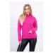 Sweater with high neckline in pink neon color