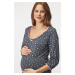Tehotenská bavlnená nočná košeľa Antilia krátka