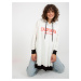 Women's Long Over Size Hoodie - ecru