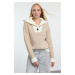 Trendyol Ecru Collar Detailed Knitwear Sweater