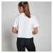 Dámske hranaté skrátené tričko MP Basics s krátkymi rukávmi – biele