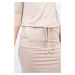 Viscose dress with tie at the waist light beige