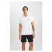 DEFACTO Fit Standard Fit Printed Short Sleeve Sports Polo T-Shirt