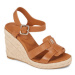 Tommy Hilfiger Espadrilky Espadrille High Wedge Leather FW0FW07925 Hnedá