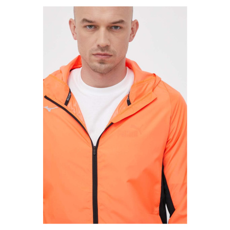 Bežecká bunda Mizuno Alpha oranžová farba