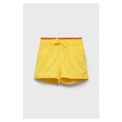 Detské plavkové šortky United Colors of Benetton žltá farba