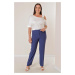 By Saygı Imported Crepe Plus Size Trousers with Elastic Sides.