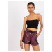 Abigail RUE PARIS burgundy casual shorts made of eco-leather