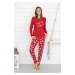 Dámske pyžamo Italian Fashion Kasjana - dlhé bavlnené Červená