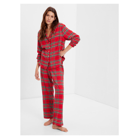 GAP Flanelové kockované pyžamo Červená