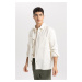 DEFACTO Regular Fit Polo Collar Cotton Long Sleeve Shirt Jacket