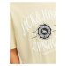 JACK & JONES Tričko 'Lucca'  pastelovo žltá / čierna / biela