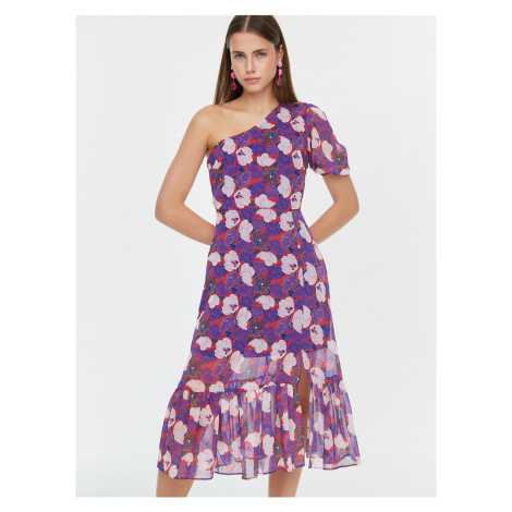 Purple Floral Mididress Trendyol - Women