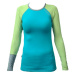 Women's functional bamboo long sleeve T-shirt - emerald - green sleeves