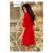 Červené dámské trapézové šaty s rozšířenými rukávy model 6703289 - numoco XL