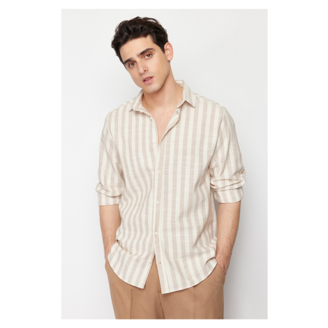 Trendyol Stone Regular Fit Striped Shirt