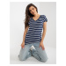 Navy and white striped T-shirt by BASIC FEEL GOOD