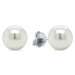 Brilio Silver Elegantné strieborné náušnice kôstky s perlami EA227W