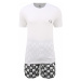 Calvin Klein Underwear Krátke pyžamo  biela / čierna
