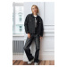 Trendyol Anthracite Stand Collar Oversize Denim Jacket