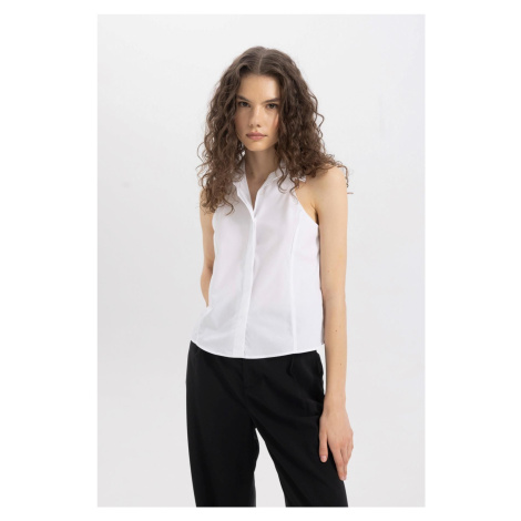 DEFACTO Fitted Poplin Sleeveless Shirt