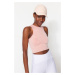 Trendyol Dusty Rose Seamless Crop Washed Barbell Neck Knitted Sports Top/Blouse