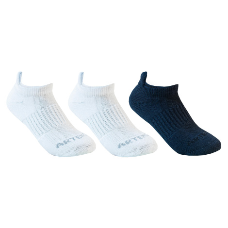 Detské tenisové ponožky RS 500 nízke čierne sivé 3 páry ARTENGO