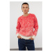 Trendyol Red Soft Textured Patterned Knitwear Sweater