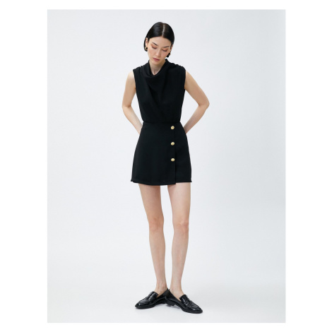 Koton Overalls with Shorts Button Detailed Plunged Collar