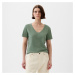 Tričko GAP V-Neck Tee Laurel Wreath Green 17-6