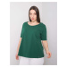 Women's cotton T-shirt dark green in larger size
